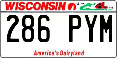 WI license plate 286PYM