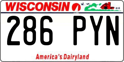 WI license plate 286PYN