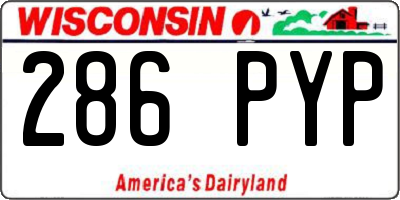WI license plate 286PYP