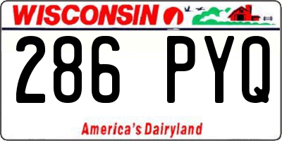 WI license plate 286PYQ