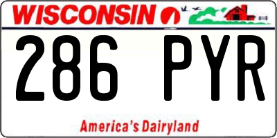 WI license plate 286PYR