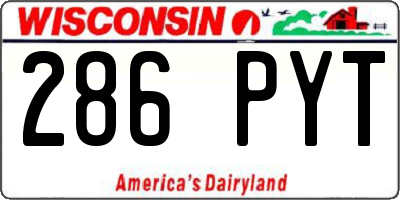 WI license plate 286PYT