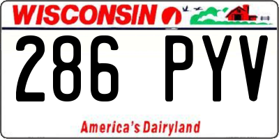 WI license plate 286PYV