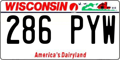 WI license plate 286PYW