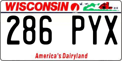 WI license plate 286PYX