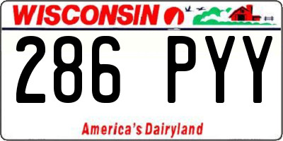 WI license plate 286PYY