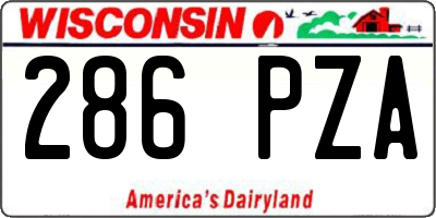 WI license plate 286PZA
