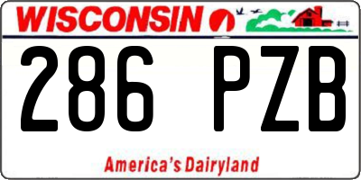 WI license plate 286PZB