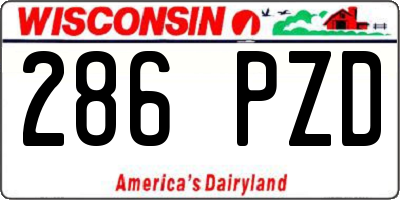 WI license plate 286PZD