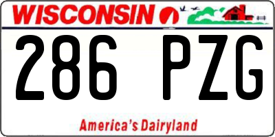 WI license plate 286PZG