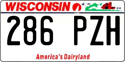 WI license plate 286PZH
