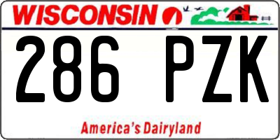 WI license plate 286PZK