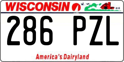 WI license plate 286PZL