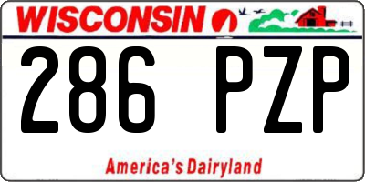 WI license plate 286PZP