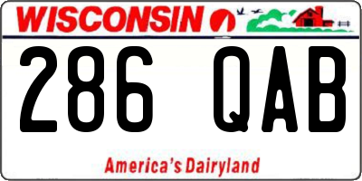 WI license plate 286QAB