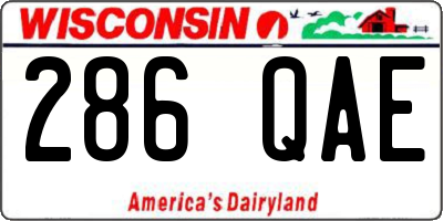 WI license plate 286QAE
