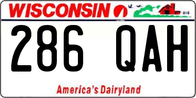 WI license plate 286QAH