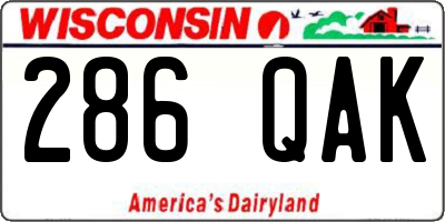 WI license plate 286QAK