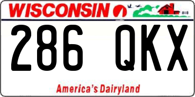 WI license plate 286QKX