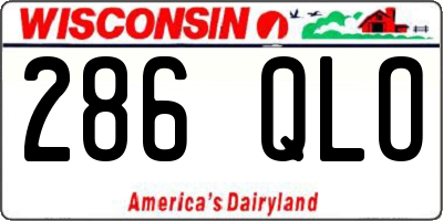 WI license plate 286QLO