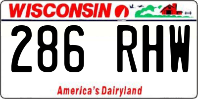 WI license plate 286RHW
