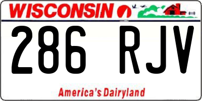 WI license plate 286RJV