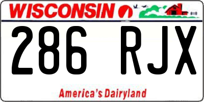 WI license plate 286RJX
