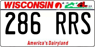 WI license plate 286RRS