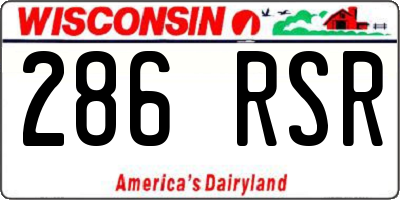 WI license plate 286RSR