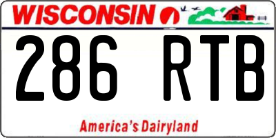 WI license plate 286RTB
