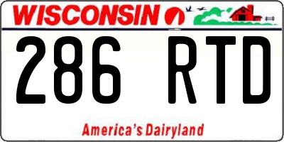 WI license plate 286RTD