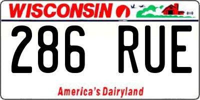 WI license plate 286RUE