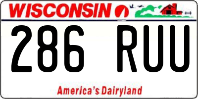 WI license plate 286RUU