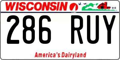 WI license plate 286RUY