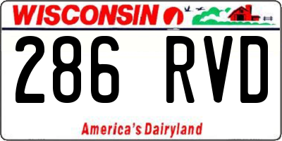 WI license plate 286RVD