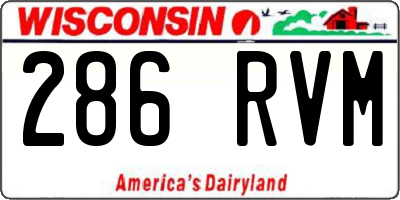 WI license plate 286RVM