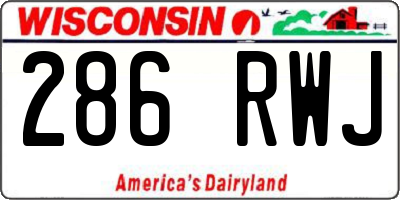 WI license plate 286RWJ