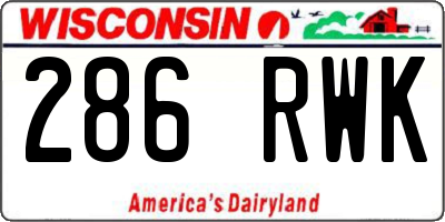WI license plate 286RWK
