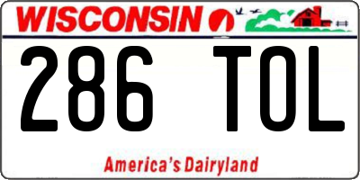 WI license plate 286TOL