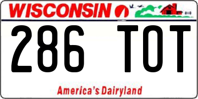 WI license plate 286TOT