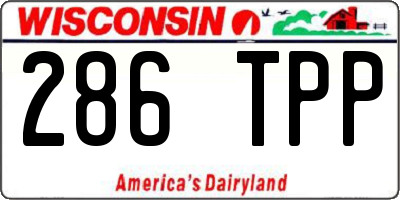 WI license plate 286TPP