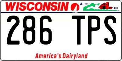 WI license plate 286TPS