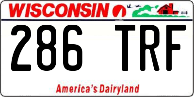 WI license plate 286TRF