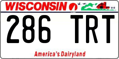 WI license plate 286TRT
