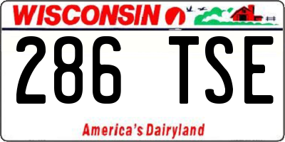 WI license plate 286TSE