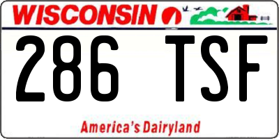WI license plate 286TSF
