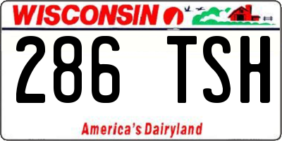 WI license plate 286TSH