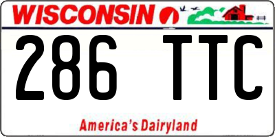 WI license plate 286TTC