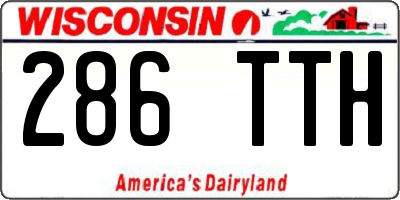 WI license plate 286TTH