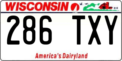 WI license plate 286TXY
